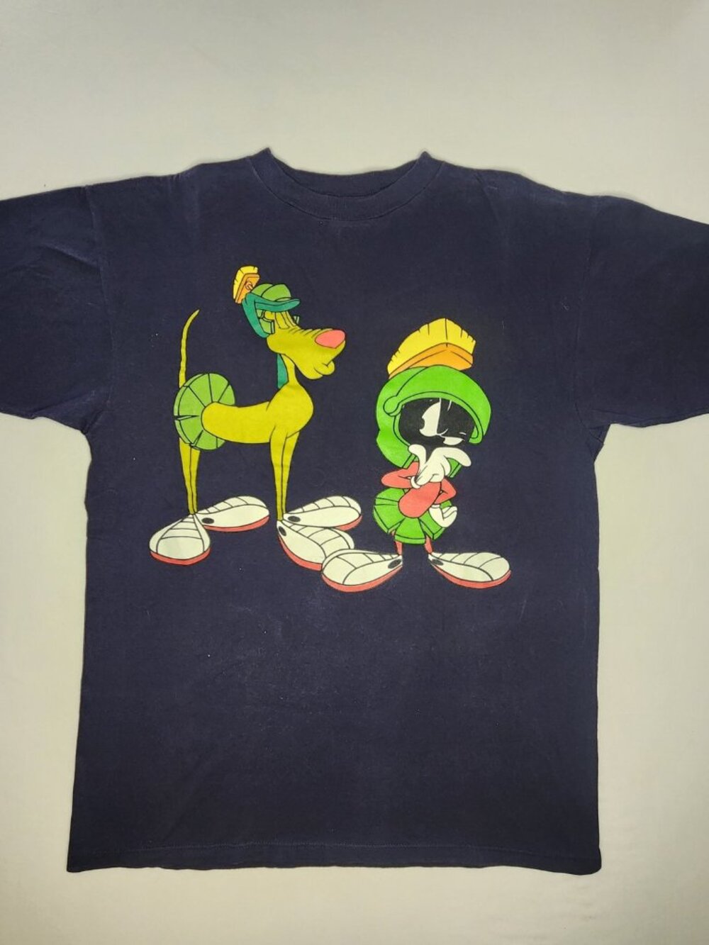 Vintage 1997 Looney Tunes Marvin the Martian K-9 T-Shirt Navy, L